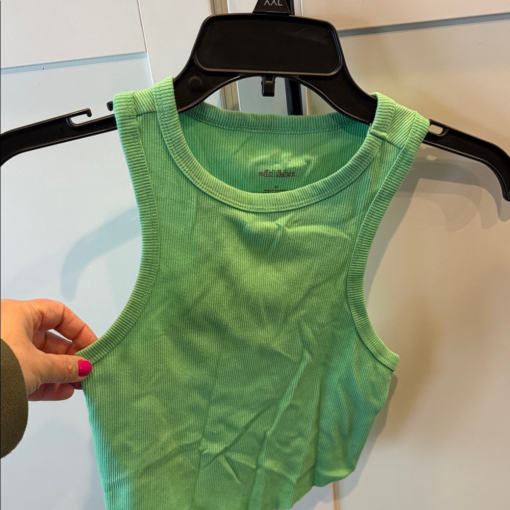 Wild Fable Light Green Ribbed Tank Top